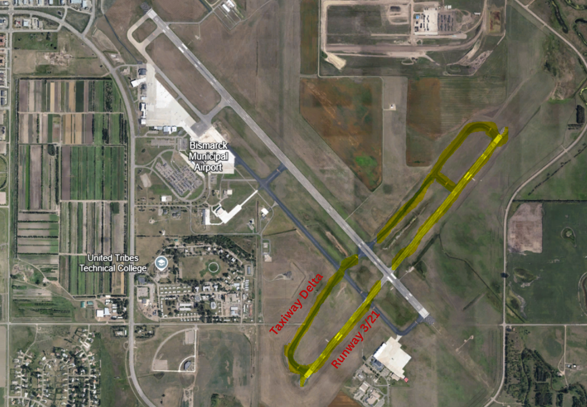 Picture of Taxiway Delta and Runway 3/21
